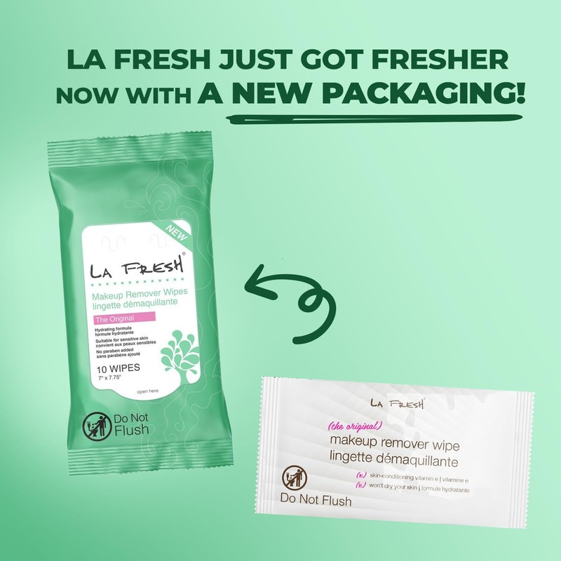 LA Fresh Makeup Remover Wipes with Vitamin E - For