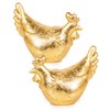 Logbuch-Verlag 2 chicken figures, gold, 12 cm, gold-coloured Easter decoration