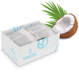 Teazzers Premium Coconut Black Tea Bags – Great for Foodservice Commercial Ice Tea Brewers | Unsweetened USA-Made Bulk Green Tea for Restaurants, Cafés & Home Brewing (2 Ounce, 48 Count)