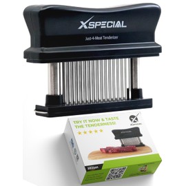 XSpecial Meat Tenderizer Tool 48 Blades Stainless Steel - Kitchen Cooking Gadgets Tools with Ultra Sharp Needle That Makes Steak & Chicken Tender - No More Hammer, Meat Pounder Or Mallet