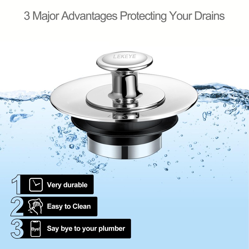 LEKEYE Shower Drain Hair Catcher | Bathtub Stopper/Strainer Stainless Steel