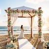 Beksodi 2Pcs Flower Garland Decorations, 12.27Ft Pink Flowers Rose Garland,