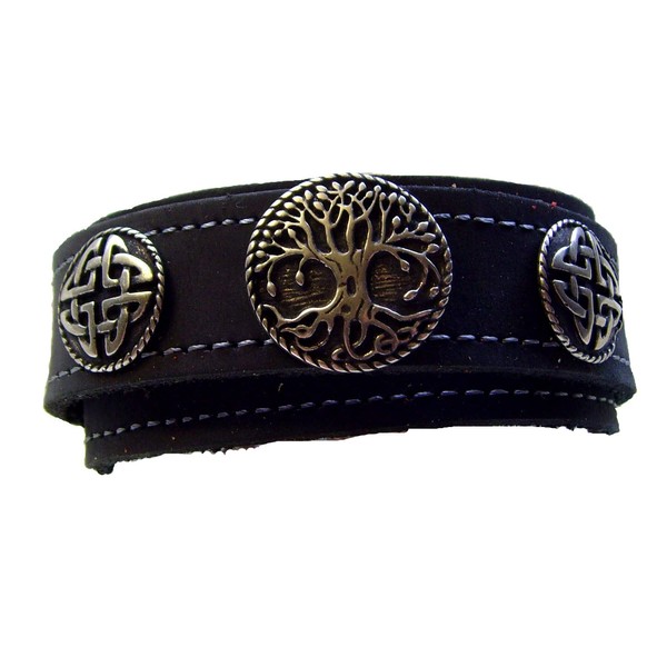 Yggdrasiel Irminsul World Tree Leather Wrap Bracelet, Leather