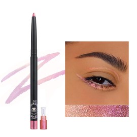 Erinde Lápiz Delineador de Ojos Camaleón Metálico, Lápiz Delineador de Ojos en Gel Brillante que Cambia de Color, Resistente al Agua y Duradero, Altamente Pigmentado,#02
