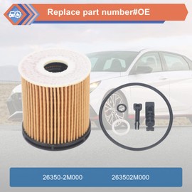 ZONFANT 2 Pcs Engine Oil Filter Compatible With Hyundai KIA Vehicle Accent Elantra Kona Santa Fe Tucson Venue 1.6L 2020-2023, Rio K5 Sorento 1.6L 2020-2023, Replace#26350-2M000