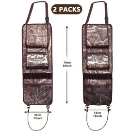 Nowaca 2 Pack Tactical Seat Back Gun Rack, Truck Gun Rack for Hunting Gear, Camo Gun Holder for Car with Storage Pockets, Automotive Gun Racks for Hunting Rifles/Shotguns, Hunting Gift for Men