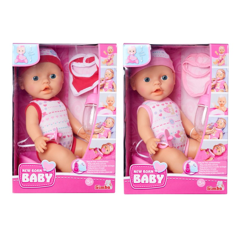 Simba New Born Baby Doll with Drinking and Nappy-Wetting Feature