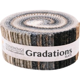 Linda Ludovico Stonehenge Gradations II Slate Strips 40 2.5-inch Strips Jelly Roll Northcott, Assorted, SGRAD40-98
