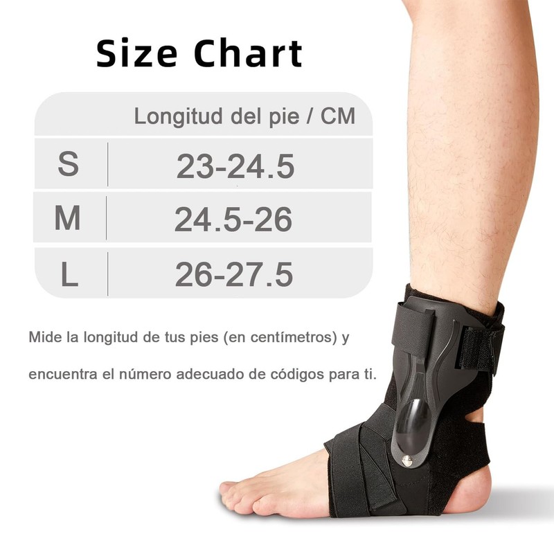Soporte de Tobillo,tobilleras Deportiva de Compresi?n Ajustable, Negro, M