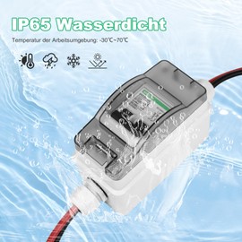 TEOV DC Isolator Switch Solar PV, 2P 32A 1000V Solar Circuit Breaker with Cable IP65 Waterproof Isolator Switch for Solar PV System