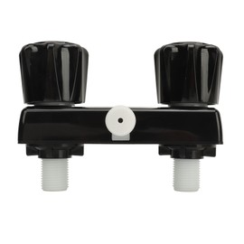 RV Shower Valve Diverter Easy to Install Shower Faucet with 2 Knobs for Boat Wagon Black Base