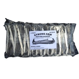 Quick Screw 6" 50 Pack Heavy Duty Hidden Rain Gutter Bracket Hook Hangers with Clip Strong Arm Brand