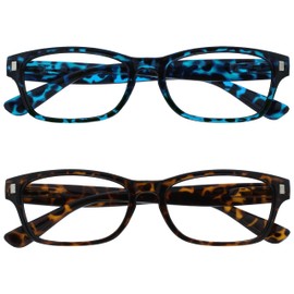 Die Lesebrille Unternehmen Blau & Braune Schildpatt Leser Wert 2er-Pack Herren Frauen RR10-32 +2,00