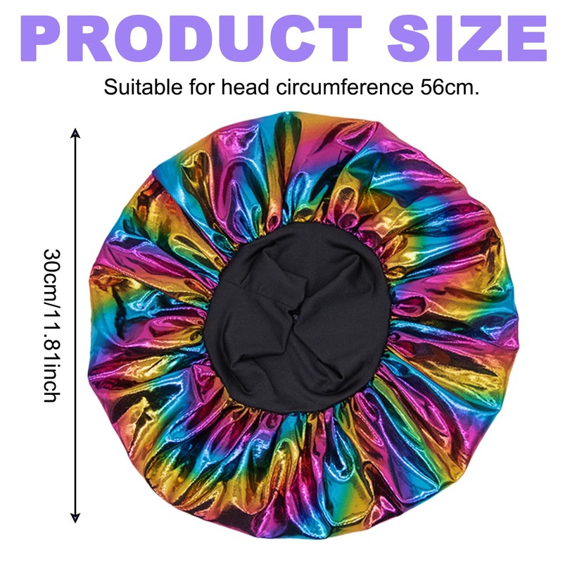 FOSDICK 2 Stück Bonnet Sleep Cap, Satin Haarhaube, Nacht Schlafhaube,