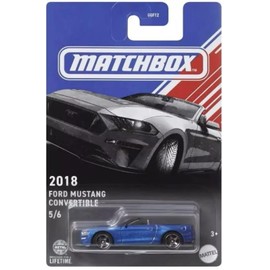 Matchbox Ford Mustang Convertible Diecast Car, 2018, Blue, 1:64 Scale