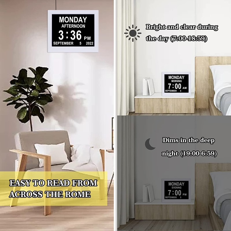 TMCC Dementia Clock Digital Day Calendar Clock -Extra Large Date