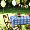 OLIVBIN 2 Pack Blue and White Checkered Tablecloth Blue Checkered