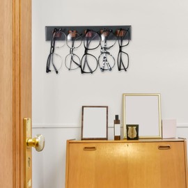 cobee 3 PCS Sunglass Organizer for Wall, Wood Sunglass Holder Wall Sunglasses Organizer Wall Mounted Glasses Holder Sunglasses Rack Eyeglass Storage Holder Eyewear Display for Wall Home Decor