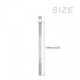 sourcing map Double Ended Stud Screws (M6 Thread 110mm Length) 5pcs, 304 Stainless Steel Dual Threaded Rod Bolts - for House Maintenance
