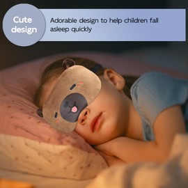 Mezeic Eye Mask for Sleeping, Capybara Sleep Mask Travel Blockout Sleeping Masks Eye Cover Novelty Cute Animal Eyeshade for Kids Girls Children Adult (Capybara)