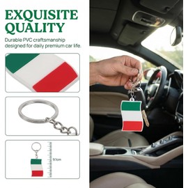 Toyvian 10 Unidades Llavero Bandera Italiana de Pvc Resistente y Ligero para Mochilas Escolares y Bolsos, Accesorio Adecuado para Aventuras Diarias y Recuerdos de Viaje