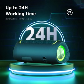 Bluetooth Speaker, Bluetooth Box with HD Sound, Portable Wireless, IPX6 Waterproof, Up to 24 Hours Playtime, for Home/Party/Outdoor/Beach, Electronic Gadgets, Birthday Gift, Blue