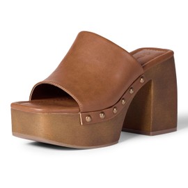 The Drop Women's Millie Platform Open Toe Mule, Cognac, 7.5