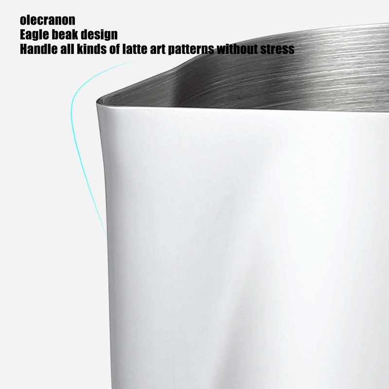 Milk Frother Cup 600ml Short Mouth Spout Milk Frothing Pitcher