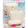 PAZIMIIK 3PCS Makeup Bag SET Large Travel Quilted Zipper Soft