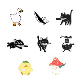 8 pcs cartoon animal brooches, cute Backpack decorations, creative badge pins, party bag fillers, cat shape decorations, unisex