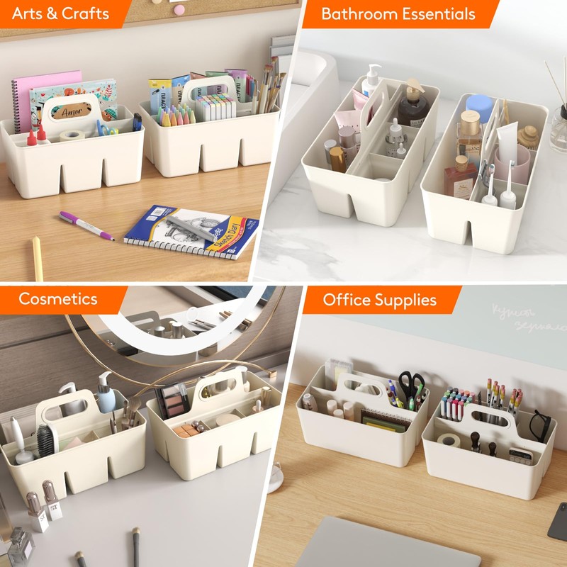 Lifewit Plastic Art Supply Storage Organizer, Divided Caddy Organizer with
