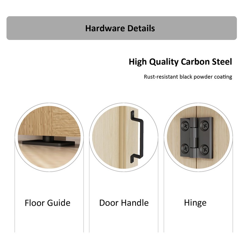 DIYHD 84" Bi-Fold Sliding Barn Door Hardware for 4 Doors,Fit