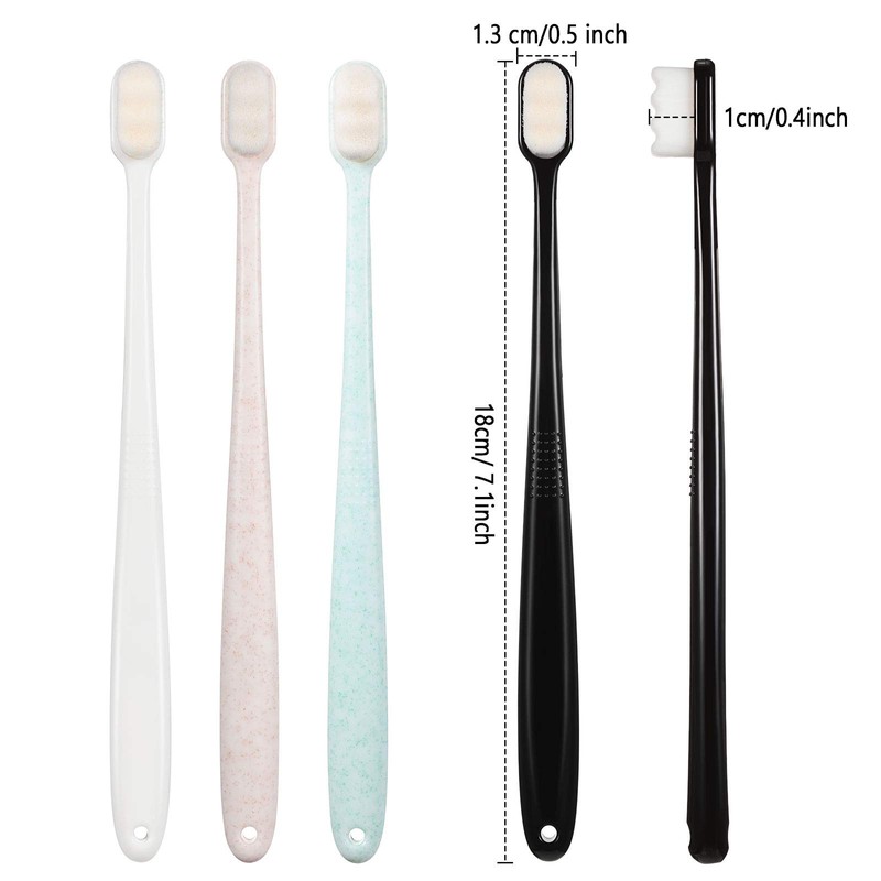 Boao 4 Pieces Extra Soft Toothbrushes for Sensitive Gums with