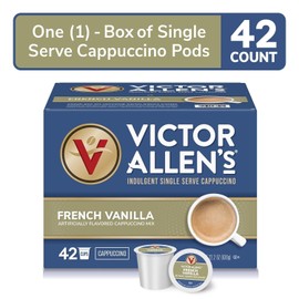 Victor Allen's Coffee French Vanilla Flavored Cappuccino Mix,K-Cup Pods,42 Count