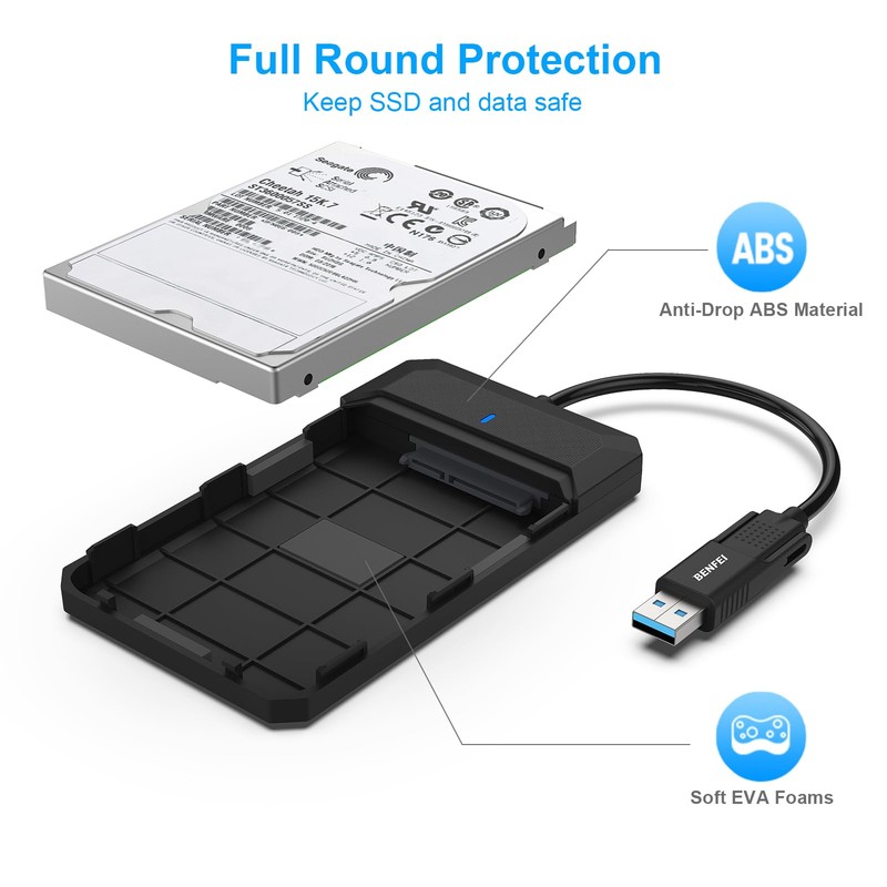 BENFEI 2.5 Inch SATA to USB Tool-Free External Hard Drive