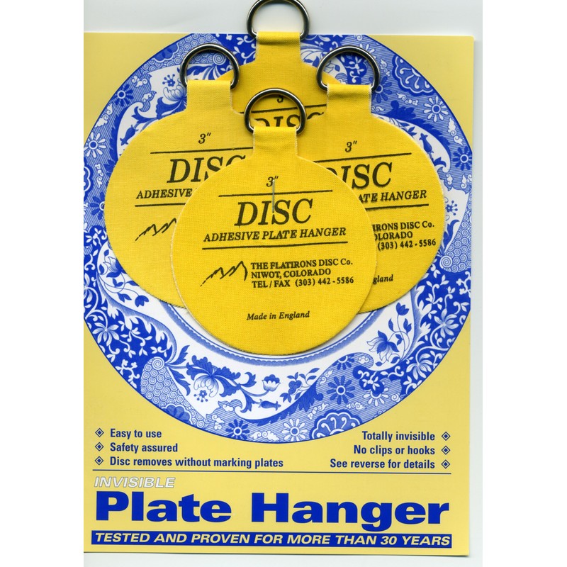 Invisible English Disc Adhesive Medium Plate Hanger Set (4-3 Inch