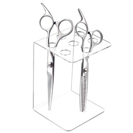 AHANDMAKER 2Pcs Clear Acrylic Scissors Holder Rack Salon Shear Holder for Stylist Hairdressing Combs Organizer Scissor Tool Hangers Scissor Rack Storage Racks for Barber Shop Office Home
