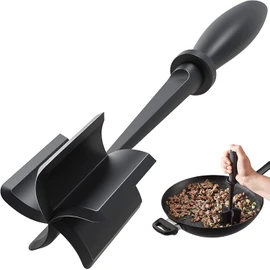 Meat Chopper, Hamburger Grinder, Premium Heat Resistant Smasher for Ground Beef, Burger Grinder Nylon Potato Mix Tool-Black