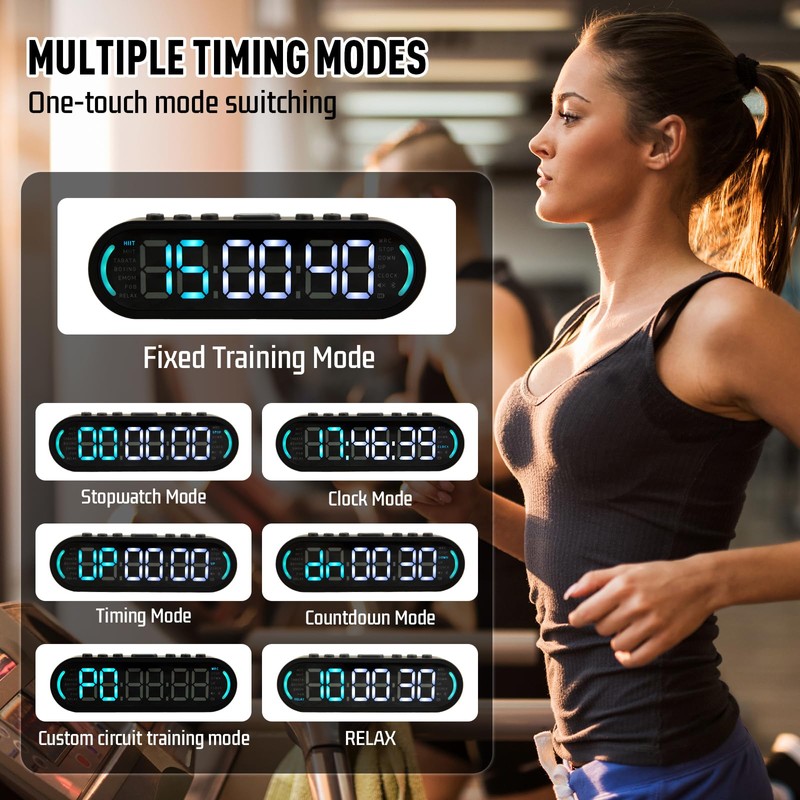 Gym Timer,Gym Clock,Count Down/Up,Interval Timer Clocks With Stopwatch,LED Digital Wall