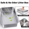 Nyutu Stainless Steel Litter Box Large, Metal Cat Litter Box