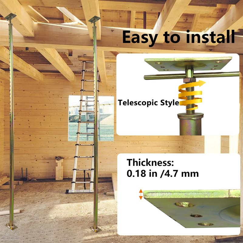 ZANURA 59" - 100" Adjustable House Floor Wall Jack Post