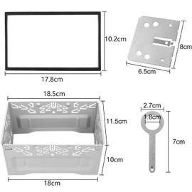CLKE Car Stereo Double Din Cage, Double DIN Cage Metal, Car Stereo Double Din Cage With Frame, Double Din Head Unit Car Installation Kit for Most Double DIN Car Audio