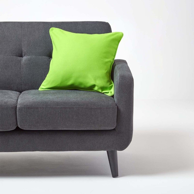 HOMESCAPES - 100% Cotton Plain Green Cushion Cover- 45 x