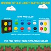 Arcade Light Switch Plate Cover, (White/Red,Blue,Green,Yellow) Double Switch, 2-Gang Standard