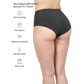 ZSOSBA METARINO Women's Underwear High Waisted Ladies Panties Merino Wool Sports Active Briefs 3 Pack (US, Alpha, Medium, Regular, Regular, Pack1)