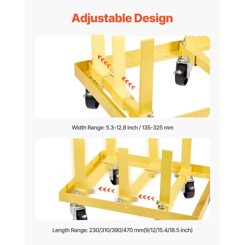 Adjustable 750 Lbs Motor Hoist Dolly Heavy Duty Steel Engine