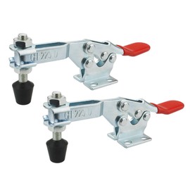 2Pack Toggle Clamp, 500 lbs Holding Capacity, 225D Quick Release Horizontal Clamps w/Antislip Rubber Pressure Tip for Woodworking Jigs and Fixtures, Welding, Drill Press, Crosscut Sled