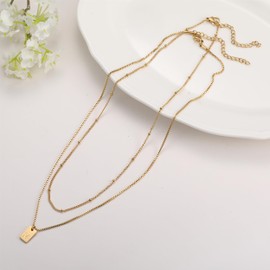 AFSTALR Letter Chain Women's Layered Initial Chain, Stainless Steel Silver/Gold Chain with Letters A-Z Pendant, Name Necklace, Gifts Jewellery for Women, Girls, Mum, Stainless Steel