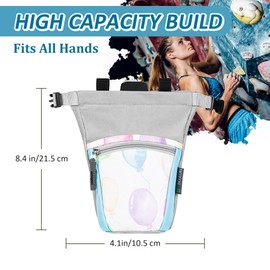 Chalk Bag for Rock Climbing with Liquid Chalk and Carbine, Large Chalk Bucket Bouldering with Magnetic Closure, Zippered Pocket, Brush Holders