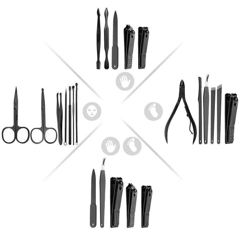 ESARORA Manicure Set, 18 in 1 Stainless Steel Professional Pedicure